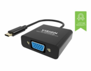VISION - Video adaptér - 24 pin USB-C s piny (male) do HD-15 (VGA) se zdířkami (female) - černá - podpora 1080p