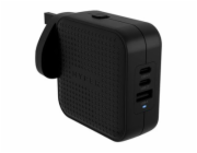 Targus HyperJuice - Síťový adaptér - GaN - 70 Watt - QC 3.0, Power Delivery 3.0 + PPS - 3 výstupní konektory (USB, 2 x USB-C) - černá