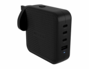 Targus HyperJuice - Síťový adaptér - GaN - 100 Wh - QC 3.0, Power Delivery 3.0 + PPS - 4 výstupní konektory (USB, 3 x USB-C) - černá
