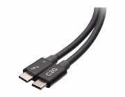 C2G 2.5ft Thunderbolt 4 USB C Cable - USB C to USB C - 40Gbps - M/M - Kabel Thunderbolt - 24 pin USB-C (M) do 24 pin USB-C (M) - USB 3.2 / DisplayPort 2.1 / Thunderbolt 4 - 30 V - 76 cm - podpora 4K60
