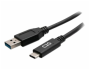 C2G 6in USB-C to USB-A SuperSpeed USB 5Gbps Cable M/M - USB kabel - USB typ A (M) do 24 pin USB-C (M) - USB 3.2 Gen 1 - 30 V - 3 A - 15 cm - lisovaný - černá