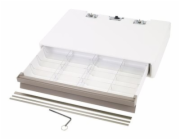 Ergotron CareFit Pro - Upevňovací komponent (dělicí příčka do zásuvky, obkladové desky, uzemnění zásuvky) - uzamykatelný - zdravotní - bílá, teplá šedá - lze připevnit na vozík