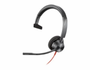 Poly Blackwire 3310-M - Blackwire 3300 series - náhlavní souprava - náhlavní - kabelové - USB-C, 3.5 mm jack - černá - certifikováno pro Microsoft Teams