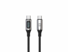 Datový kabel s LCD Forever USB-C/USB-C 1m 100W černý