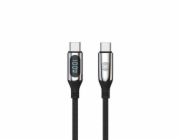 Datový kabel s LCD Forever USB-C/USB-C 1m 100W černý