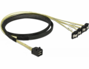 Delock Kabel Mini SAS HD SFF-8643 > 4 x SATA 7 pin samice 90° pravoúhlý 1 m