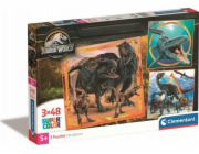 Clementoni Clementoni Puzzle 3x48el SuperColor čtverec Jurský svět 25314