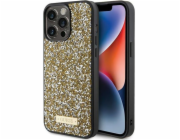 Guess Guess GUHCP15LPFGSBSD iPhone 15 Pro 6.1 žluté pevné pouzdro s drahokamenným kovovým logem