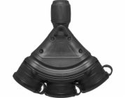 Plastrol Trojitá zásuvka s hermetickou klapkou; 3x2p+Z; IP54; EXTRÉMNÍ; rozebraný; černá (W-01158)