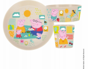 Koziol Dětská jídelní souprava CONNECT PEPPA PIG, vyrobená z organického materiálu, KOZIOL