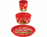 Dětská jídelní souprava Koziol FARM, vyrobená z organického materiálu, KOZIOL