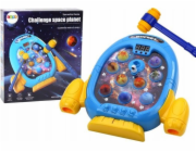 Arkádová hra LeanToys Wac A Mole Planets Rocket 6 režimů Světla Zvuky Kouř