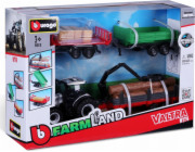 Bburago BBU Traktor Valtra N174+3 přívěsy 10cm 31704