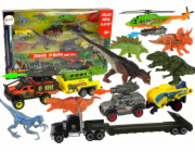 LeanToys Vehicle Set Helicopter Dinosaurs 8 Pieces Colorful