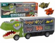 LeanToys Dinosaur Truck Transport Springs 6ks Lights Sounds Green