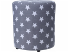 Home Styling Collection STARS Pouf, 30 cm, šedý s hvězdič...