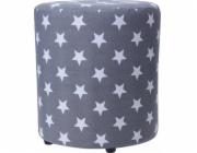 Home Styling Collection STARS Pouf, 30 cm, šedý s hvězdičkami