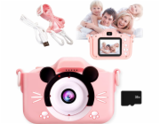 DIGITÁLNÍ FOTOAPARÁT PRO DĚTI MILK RŮŽOVÁ MYŠ + HRY