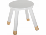 Atmosphera DĚTSKÁ TABULKA - čtyřnohý taburet, výška: 26 cm, O 24 cm, bílá