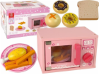 LeanToys Dřevěný Mikrovlnný Mikrovlnný Vařič potravin Růžový