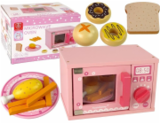 LeanToys Dřevěný Mikrovlnný Mikrovlnný Vařič potravin Růžový