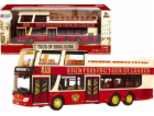 Dvoupatrový turistický autobus LeanToys 1:42 Kovová světl...