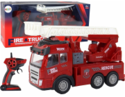 LeanToys hasičská zbrojnice s modelem na dálkové ovládání žebříku