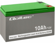 Baterie Qoltec AGM | 12V | 10Ah | Bezúdržbový | do UPS