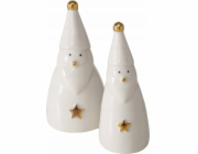 Boltze Dvě porcelánové figurky JELKI, bílí Mikulášové