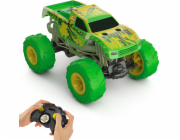Mattel Hot Wheels Monster Trucks RC dálkové ovládání vozidla Gunkster svítí ve tmě 1:15 (HTP15)