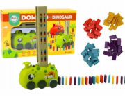 LeanToys Zelený dinosaurus na baterie Stohování do aut Barevné domino 4 barvy bloků
