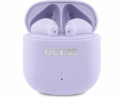 Bluetooth sluchátka Guess Guess GUTWSJ14ESGU TWS + dokovací stanice fialová/fialová Tištěné klasické logo