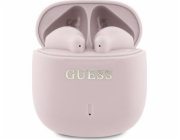 Bluetooth sluchátka Guess Guess GUTWSJ14ESGP TWS + dokovací stanice růžová/růžová Tištěné klasické logo