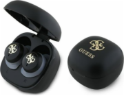 Bluetooth sluchátka Guess Guess GUTWSJ144ESK TWS + dokovací stanice černá/černá Iridescent 4G Printed Logo