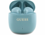 Bluetooth sluchátka Guess Guess GUTWSJ14ESGQ TWS + dokovací stanice tyrkysová/tyrkysová Tištěné klasické logo