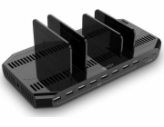 Lindy 120W 10portová USB nabíjecí stanice, 8x USB-A + 2x USB-C