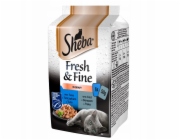 SHEBA Fresh Fine in gravy Chicken, salmon, tuna - mokré krmivo pro kočky - 6x50g