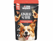 PAN MIESKO Kousky v omáčce Hovězí maso s kozou - velmi chutné maso pro psy - 150g