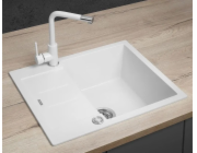 Granitový kuchyňský dřez Concept DG05C45wh s BÍLÝM odkapávačem
