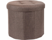 Home Styling Collection Pouf s prošívaným sedákem OTTOMAN, 45 x 39 cm, hnědá
