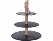 Etažér na ovoce, cukroví i makronky dřevo / břidlice 36 cm KO-210000280