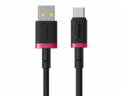 Baseus Dura Rychlonabíjecí kabel USB typu A na typ C 60 W 2 m černý, Červená
