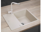 CONCEPT Granitový dřez s odkapem DG05C45be Cubis BÉŽOVÝ