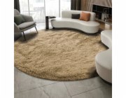 Strado Kulatý koberec Shaggy Strado 150x150 CappuccinoCamel (světle hnědý)