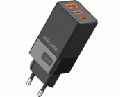 Beline 65W GaN 2xUSB-C+USB-A nástěnná nabíječka bez kabelu Černá