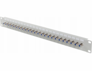 Lanberg Patch panel 24 portů 19palcová zásuvka Typ F válcovitá šedá