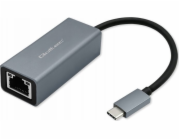 Qoltec Ethernetový adaptér USB-C na RJ45 | 1000 Mbps | Hliníkové pouzdro
