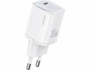 USAMS 30W GaN USB-C rychlé nabíjení nástěnná nabíječka bílá