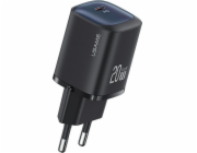 USAMS 20W GaN USB-C rychlé nabíjení nástěnná nabíječka černá