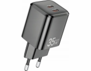 AWEI GaN 35W 2xUSB-C PD65-EU Černá AC nabíječka